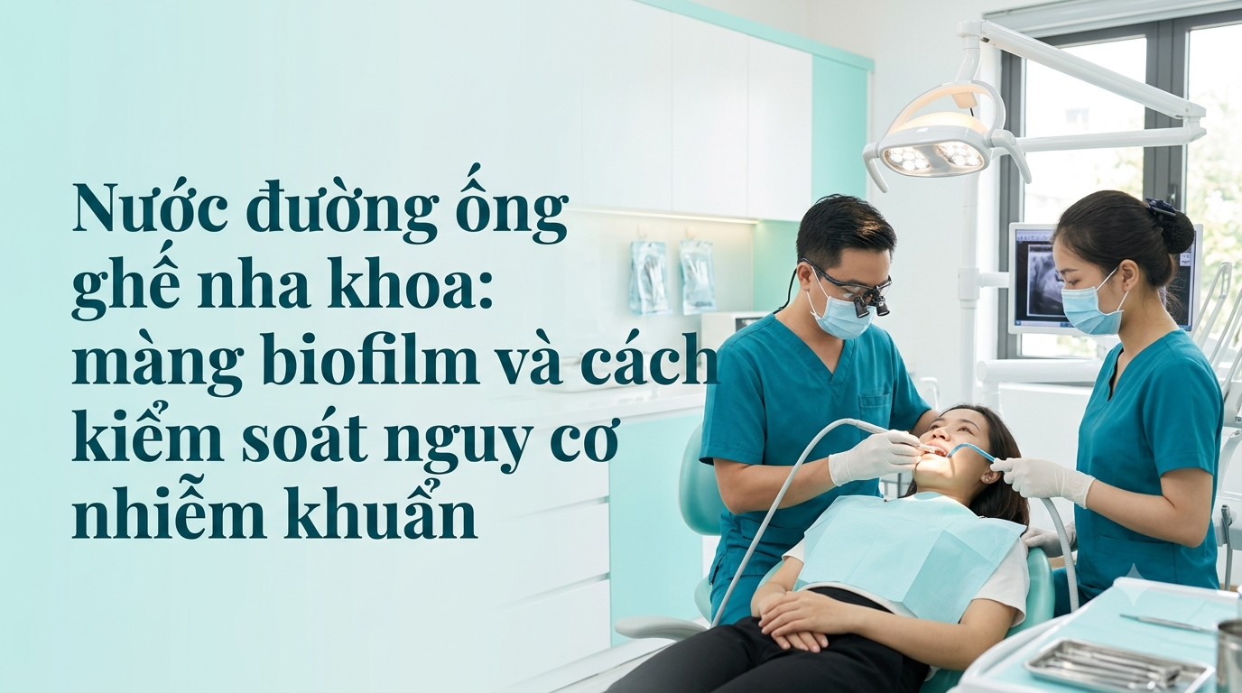 Nước đường ống ghế nha khoa: màng biofilm và cách kiểm soát nguy cơ nhiễm khuẩn